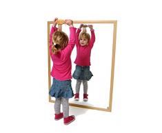 HenBea 996/F Miroir Incassable avec Cadre Plastique Argent 100 x 65 x 10 cm