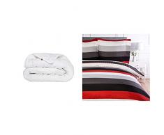Abeil Couette Anti-Transpiration TopCool LÃ©gÃ¨re 200 x 200 cm & AmazonBasics Parure de lit avec Housse de Couette en Microfibre, 200 x 200 cm, Rayures Rouges Simples