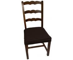 Comptoir du Linge dpolchbmar Housse de Galette de Chaise Elastiqué Polo Bi-Extensible Coton/Polyester/Elastomère Marron 65 x 45 cm