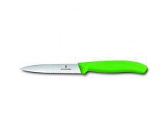 Victorinox 6.7736.L4 Couteau d’Office avec Lame Pointue/Tranchant denté, Acier Inoxydable, Vert, 30 x 5 x 5 cm