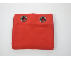 Linder 0269/38/375 Rideau avec 8 Oeillets Fusil Ronds Polyester/Lin Lavé Corail 140 x 250 cm