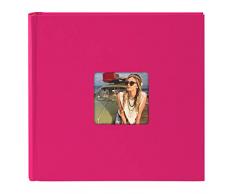 Goldbuch Album Photo avec découpe pour Photo, Pages Blanches avec Feuilles de séparation en Papier Cristal, Reliure de qualité supérieure en Papier texturé Aspect Lin, Rose Bonbon, 30 x 30 cm