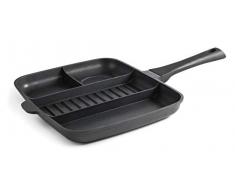 Lacor 27832 27832 Poêle Titanium Pro avec Anti-Adhérent, Compartiments Individuels 4 en 1, 32 x 26 cm, Aluminium