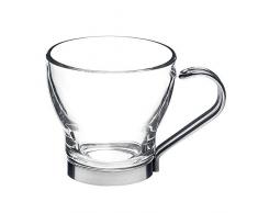 Bormioli Rocco Oslo Cappuccino tasse 220ml avec poignÃ©e en mÃ©tal, trempÃ©e, 6 tasse