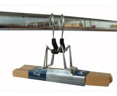 H & L Russel Calico rembourrÃ© cintres, Lot de 3, Ivoire, Bois Dense, Silver, 25 cm