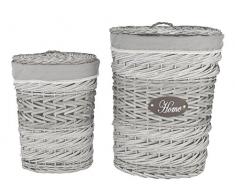 Home Lot de 2 paniers Ã Linge en Osier Ovale Gris