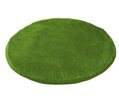 Meusch Tapis de Bain Mona 80cm Ronde Kiwi Vert, Polyacrylique, 80 x 80 x 2 cm