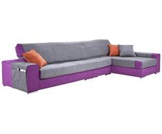 Comptoir du Linge dpaulaggris Plaid de Protection de Canapé Méridienne Paula Coton/Polyester/Acrylique Gris 280 x 1 cm