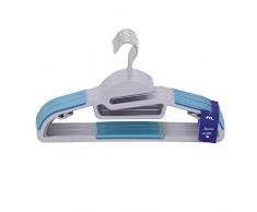 JVL Gamme Premium en Forme dÃ©conomie despace antidÃ©rapant cintres, Lot de 100, Bleu, Taille Unique