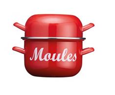Kitchen Craft World of Flavours en émail Marmite à Moules, 2.5 l (0,5 Gallon) â Bleu, Acier, Red, 1 x 3 x 1 cm