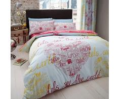 Just Contempo Housse de Couette, Pink Love, Super King