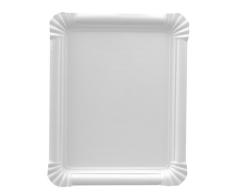 Papstar Lot de 250 Assiettes Carton Pure Rectangulaire. Dim.:165x200mm