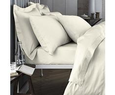 Bianca 200Â Fils Drap Plat, Coton, crÃ¨me, King, Coton, Cotton, King Flat Sheet