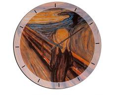 Artopweb TW35014 Munch the Scream Horloge Murale, Bois, Multicolore, 60x0.5x60 cm