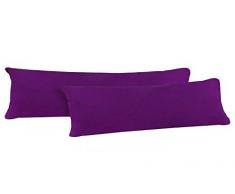 NatureMark Lot de 2Â Taie doreiller en Jersey Taille 40Â x 145Â cm pour Coussin de positionnement latÃ©ral taies doreiller dans 14Â Couleurs Assorties, 100% Coton (Mauve)