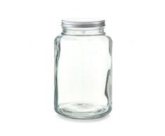 Zeller Bocal en Verre avec Couvercle en métal, Verre/métal, Rouge/Argent, 4900ml