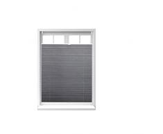 Relaxdays Store vénitien sans perçage volet fenêtre gris 90 x 130 cm laisse passer la lumière, gris
