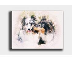 Bonamaison Peinture sur toile, multicolore, 30 x 40 cm - Conçu et fabriqué en Turquie