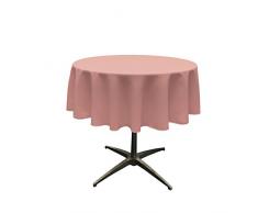 La Nappe Ronde en Lin Polyester en Popeline, Polyester, Dusty Rose, 129.5 x 129.5 x 0.04 cm