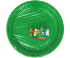 Fiesta, Lot de 50 Assiettes en Plastique, de Couleur Verte