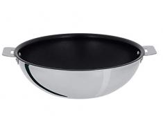 Cristel - WOKT24QE - Wok inox 24cm sans poignÃ©e amovible - Anti-adhÃ©rent Exceliss+ - Collection Casteline