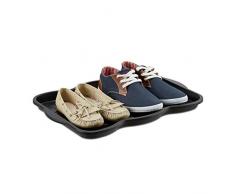 Relaxdays Plateau Ã©gouttoir pour bottes & chaussures bac noir en plastique Ã©gouttoir 4 chaussures HxlxP: 3 x 50 x 38 cm, noir