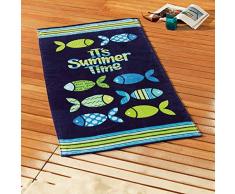 ligne dÃ©cor serviette de plage 70x150 cm eponge velours funny fish