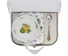 DEGRENNE 231758 Les Amis du Potager Valisette avec coupelle + cuillÃ¨re Ã cafÃ© + bavoir, Multicolor