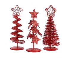 eBuyGB Ensemble de Mini décorations de Sapin de Noël Paillettes, Rouge, 15.8 x 11.61 x 5.21 cm
