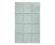 iDesign Grid tapis de bain doux, sortie de douche rectangulaire en coton, bleu clair