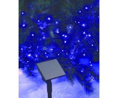 E=M6 5SOL101BL Guirlande Solaire 50 LED, Plastique, Bleu