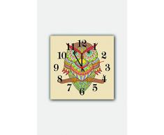 Bonamaison Horloge Murale en MDF, Multicolore, 30 x 30 cm