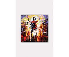 Bonamaison Horloge Murale en MDF, Multicolore, 30 x 30 cm