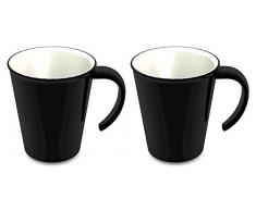 Ornamin Lot de 2 Tasses 300 ml Noir (ModÃ¨le 1201) / mug Ã cafÃ©, mug Ã thÃ©, gobelet plastique rÃ©utilisable