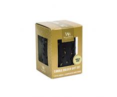 WoodWick coffret cadeau Petite Candles parfumÃ©es Gousse de vanille et photophore Glowing Leaf