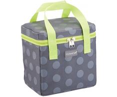 Kitchen Craft Petit Déjeuner Sac Isotherme, 4.9 l (1 Gal) â Gris/Vert Citron à Pois, Tissu, Multicolore, 14 x 20 x 20 cm