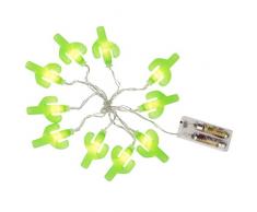 OOTB 57/8034 Guirlande lumineuse, Cactus, Plastique, Vert, 8 x 8 x 12.5 cm