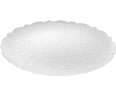 Alessi Mw07 W Dressed Plateau Rond en Acier Inoxydable 18/10 Coloré à la Résine Au Ãpoxyde, Blanc, Décoration en Relief, à 35 Cm
