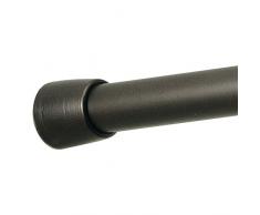 iDesign barre de douche pour rideau (198 - 274 cm), petite tringle extensible en métal, tringle rideau douche sans perçage pour la douche ou la baignoire, couleur bronze