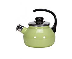 KRÃGER 18018PAG Bouilloire Ã sifflet Juist 18 cm, Ãmail sur lAcier, Vert Pastel