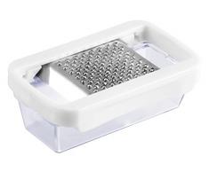 Fackelmann 45431 Râpe Noix de Muscade, Acier Inoxydable, Blanc, 10 x 6 x 3,5 cm