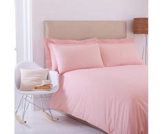 Charlotte Thomas Parure de lit en Percale uni Rose 1 Personne