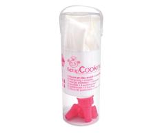 ScrapCooking 5020 Kit 1 Poche Enduit et 4 Douilles, Acier Inoxydable, Rose, 20 x 6,5 x 6,5 cm