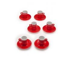 Tognana 6 Tasses à Café Elegant Rouge