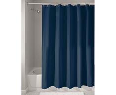 InterDesign rideau de douche tissu impermÃ©able, 183,0 cm x 183,0 cm rideau douche en polyester, rideau textile lavable ourlet renforcÃ©, bleu marine