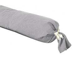 Vent du sud Taie de traversin Coton - Gris (Acier) - 195x43 cm