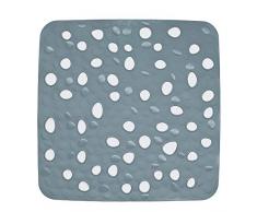 Kela 22142 Tapis de Douche Antidérapant PVC Gris 53,5 x 53,5 cm