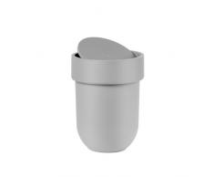UMBRA Waste Can Touch. Poubelle de salle de bain Touch, couvercle rotatif. Plastique moulé. Coloris gris. 5.9L. Dimension 19.1x26cm