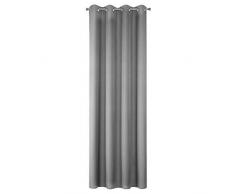 Design91 Rideaux Lisses à 8 œillets Doux et Modernes pour Chambre denfant Gris Acier 140 x 250 cm