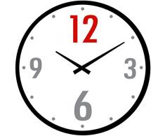 BUVU vm14av112b Horloge Murale, Verre, Blanc, 34Â x 34Â x 3Â cm